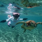 同じポーズでシュノーケル