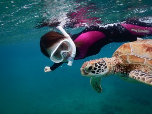 白マスクのシュノーケル