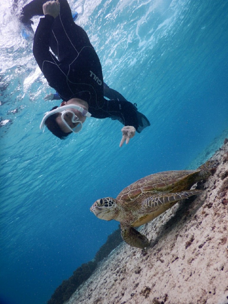 ウェイト無しで宮古島ビーチからスキンダイビング