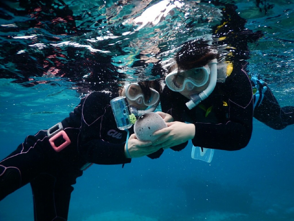 ふぐと記念撮影