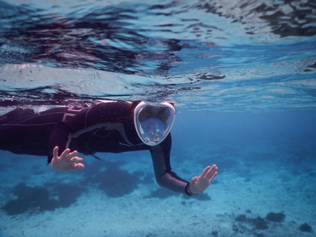 宮古島で新しいシュノーケルマスク