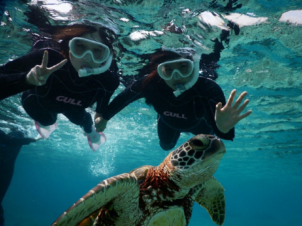 シュノーケル写真は２名ずつ