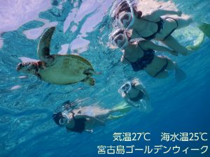 海は25℃で宮古島はシュノーケルびより