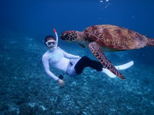 雨の日のスキンダイビング