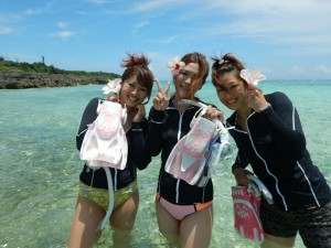 宮古島ビーチで楽しくシュノーケル前に
