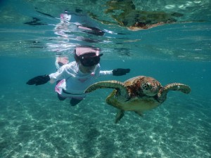 同じポーズでシュノーケル