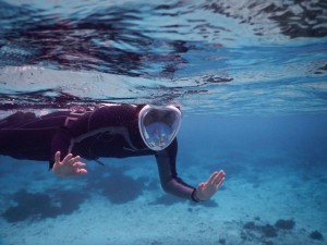 宮古島で新しいシュノーケルマスク