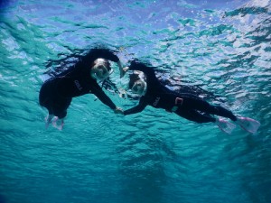 宮古島でハートのシュノーケル