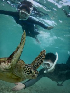 二人とも上手に宮古島シュノーケル