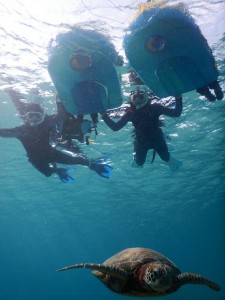 家族４名シュノーケリング宮古島