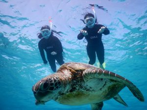 空まで写る宮古島でシュノーケル写真