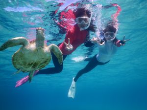 おねえさんもウミガメシュノーケルでﾋﾟｰｽ